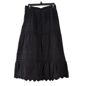 Jason Wu Women’s Black Eyelet Maxi Skirt